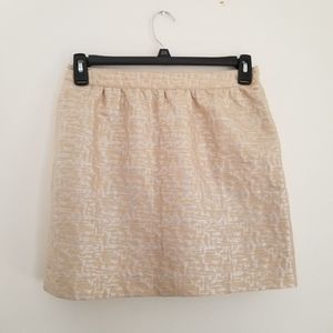 Ann Taylor Loft Petites Skirt 6P Tan Silver A-line Pockets Lined